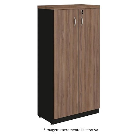 Armário Alto 3 Prateleiras 80x45x161,5 Málaga Com Preto - Mileto 601608