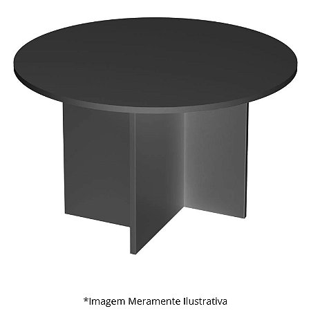 Mesa Reunião Circular Pé Painel Olímpia 25MM 120Lx120Px73A PT/PT (2v) 604311