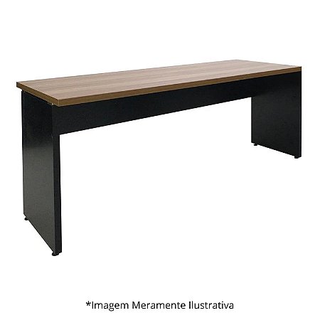 Mesa Secretária Pé Painel Olímpia 25MM 90Lx60Px73A NO/PT (2v) 604701