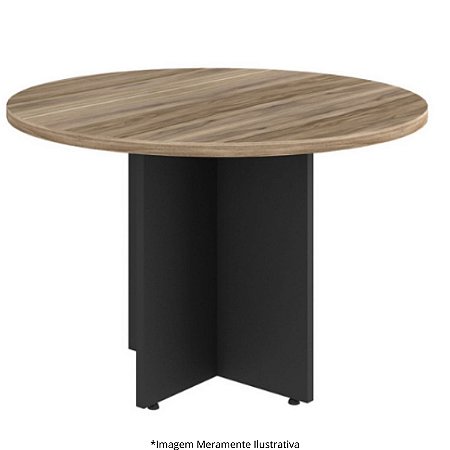 Mesa Reunião Circular 4 Lugares 110Lx110Px73A Carvalho Treviso com Branco - Atenas 602201