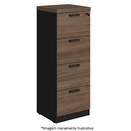 Arquivo Pasta Suspensa Com 4 Gavetas 46,5Lx45Px127A Ameixa com Preto - Mileto 601029