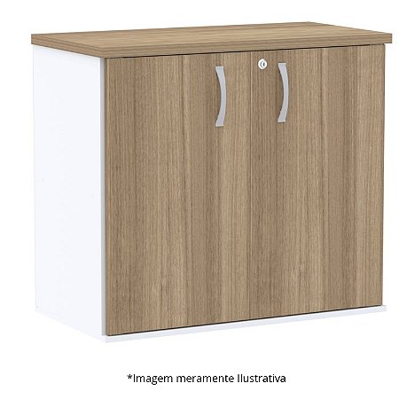 Armário Baixo 80Lx45Px73,5A Carvalho Treviso com Branco - Mileto 601804