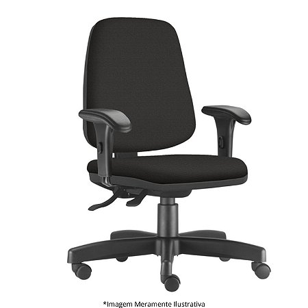 Cadeira de Escritório Diretor Backsystem Revestimento Couro Ecológico Preto - Work 402002