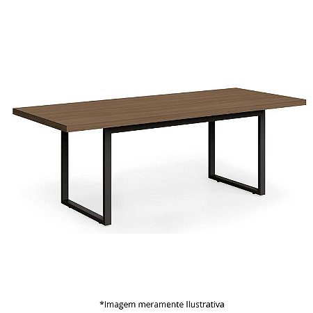 Mesa De Reunião Modena Retangular Pé Metálico 40MM 240Lx120Px74,5A NO/PT ESP-650108