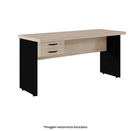 Mesa Diretor LT C/ Gaveteiro Fixo 2 Gavetas Pé Painel 30MM 150Lx60Px72,5A CV BRAS/PT 650317