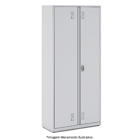 Armário de Aço Soldado Com Fechadura 3 Prateleiras 70Lx30Px176,5A Cinza - SMART 10172