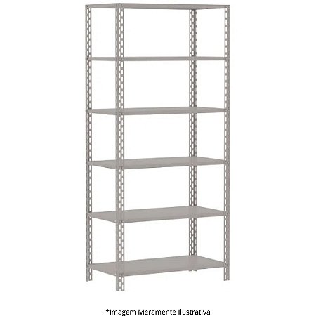 Estante de Aço Reforçado 6 Prateleiras 92,5Lx58Px200A Cinza - Smart W3 10123
