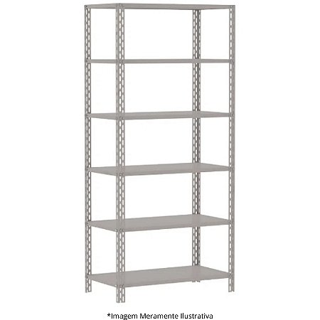Estante Aço 6 Prateleiras C/ Oblongo 1 Reforço Suporta 60 Kg CH 24 92Lx30Px250A CZ 10105