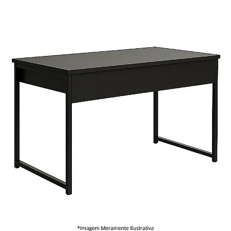 Mesa de Escritório Pé Quadro 90Lx50Px75,5A Preto - Work 650716
