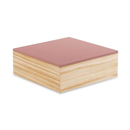 Caixa Rosa De Madeira Mart
