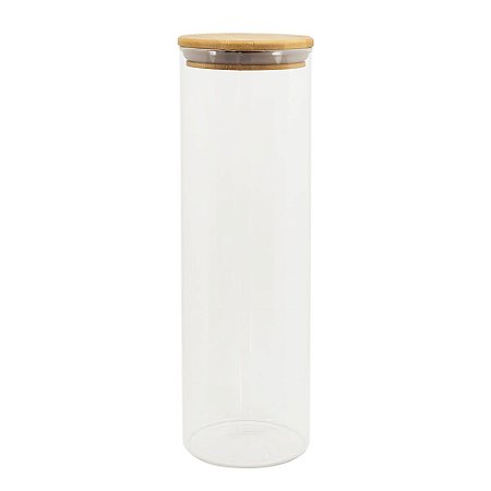 Pote De Vidro De Mantimentos 2000ml com Tampa De Bambu