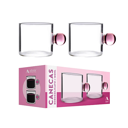 2 Canecas Borossilacato 100ml - Allmix
