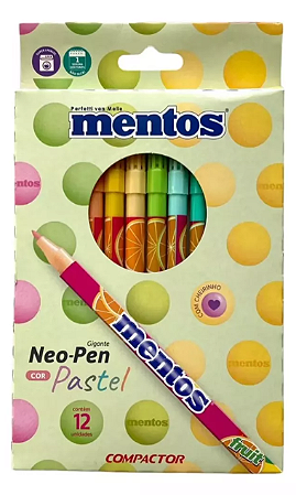 Canetinha Compactor Neo Pen Pastel Mentos 12 Cores Com Cheiro