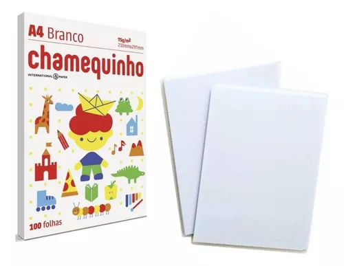 Papel Sulfite A4 Chamequinho Pacote 100 Folhas Chamex Branco