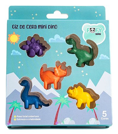 Giz de Cera em Formato de Mini Dinossauro