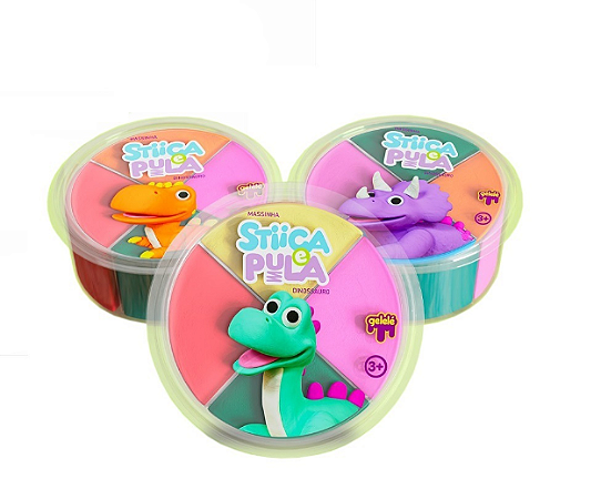 Massinha Stiica E Pula Dinossauro ou Unicórnio - Gelelé