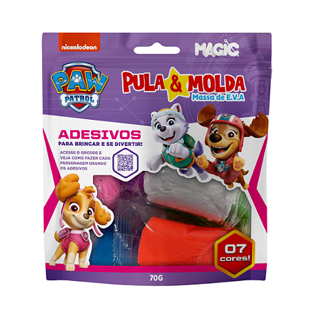 Massa Eva Pula & Molda 7 Cores Sortidas Patrulha Canina Meninas