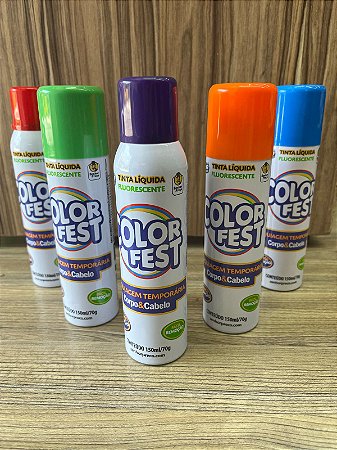 Tinta Spray Fluorescente Colorido para cabelos150ml Color Fest