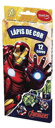 Lápis De Cor Vingadores Marvel Avengers 12 Cores - Molin