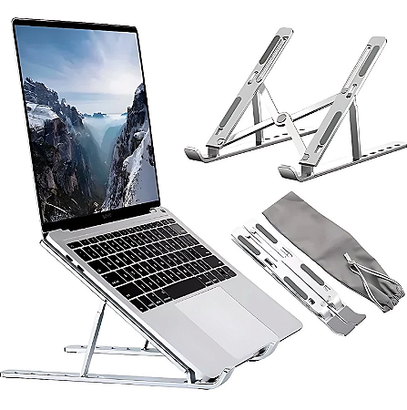Suporte em Alumínio Notebook Tablet com Regulagem