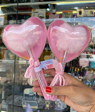 Caneta com Pompom Kit Artístico My Heart (Rosa Claro) - Fofy