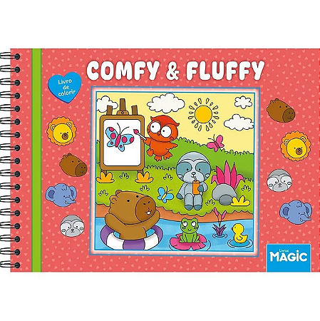 Livro de Colorir Comfy and Fluffy Vermelho Capa Dura