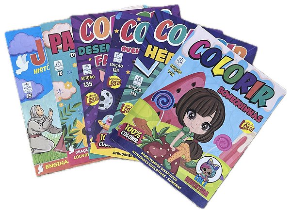 Kit 10 Revistinhas de Colorir Sortidas Diversas Edições Livro de Colorir