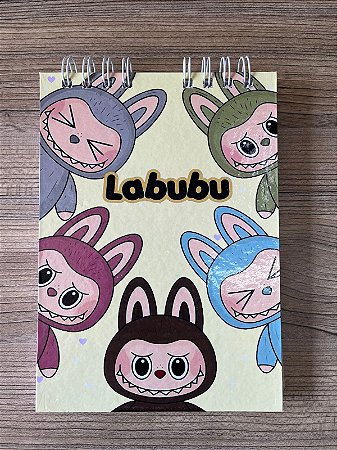 Livro de Colorir do Labubu Capa Dura Espiral 50 folhas com Folha Acetato