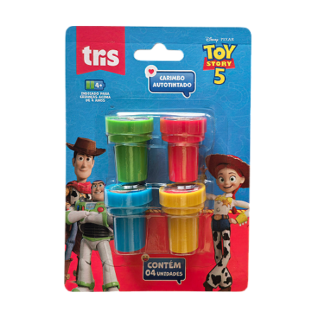 Kit Com 4 Carimbos Autotintados Toy Story 5 Escolar Infantil