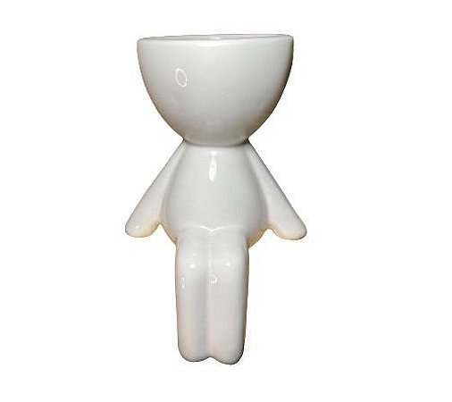 Vaso Robert Bob Sentado Decorativo Cerâmica Branco