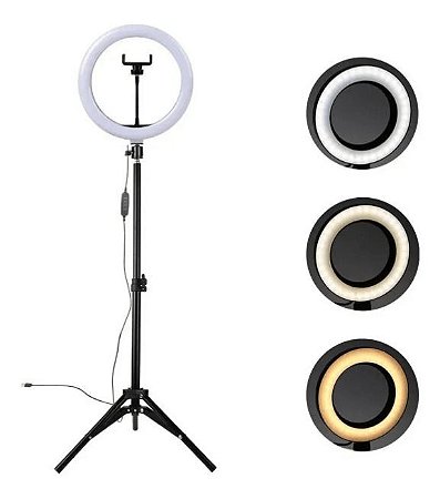 Ring Light Tripé Iluminador Led 10 Polegadas 26cm