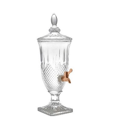 Suqueira de Cristal com Torneira Diamante Cobre 2litros
