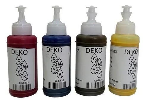 Kit c/4 Tintas Sublimática Deko 100ml cada