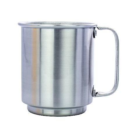 Caneca De Alumínio Brilhante Prata - 400ML