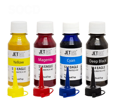 Kit 4 Cores de Tinta para Sublimação Jet Ink HD (S14 EAGLE ) - 100ml cada Refil