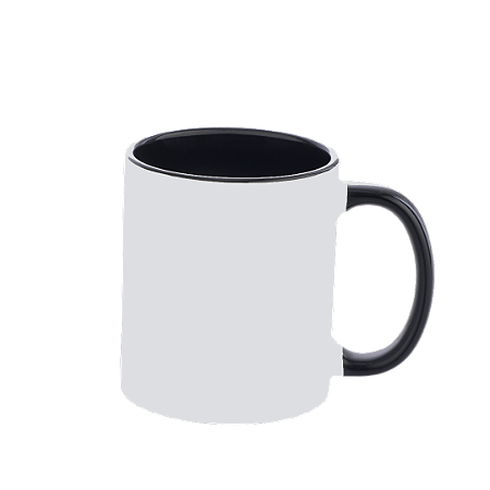 Caneca com Alça e Interior Preta de Cerâmica para Sublimação 325ml