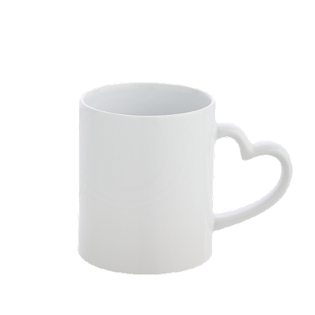 Caneca Alça Coração e Interior Branca de Cerâmica para Sublimação 325ml