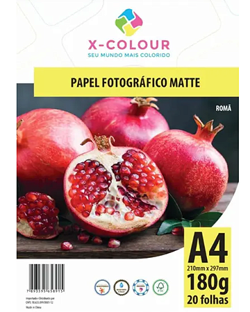 Papel Fotográfico Matte 180g com 20 folhas