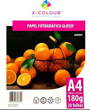 Papel Fotográfico Glossy 180g com 20 Folhas