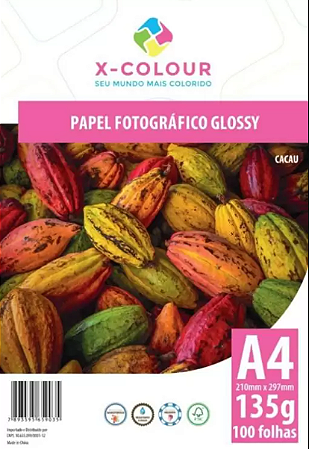 Papel Fotográfico Glossy 135gr A4 com 100 Folhas