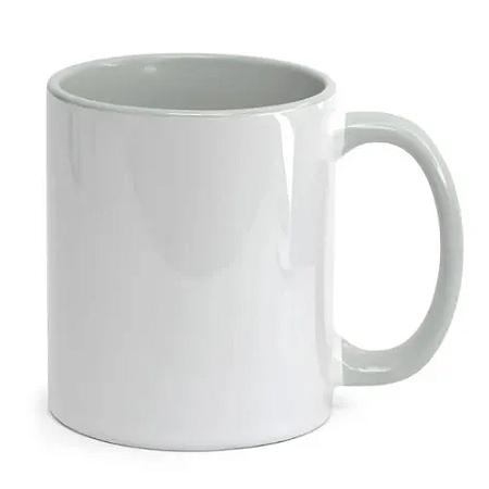 Caneca com Alça e Interior Cinza de Cerâmica para Sublimação 325ml