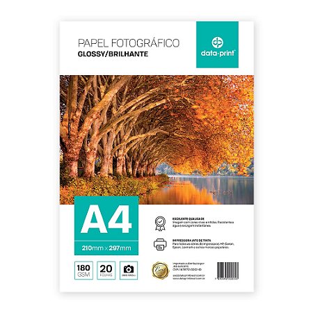 Papel Fotográfico A4 Premium 180g - 20 Folhas