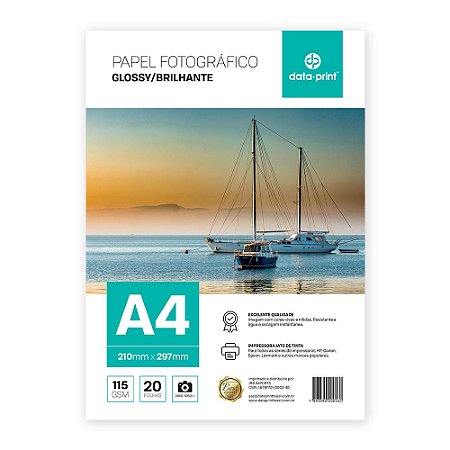 Papel Fotográfico A4 Premium Glossy 115g - 20 Folhas