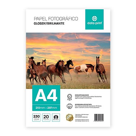 Papel Fotográfico A4 Premium 230g - 20 Folhas