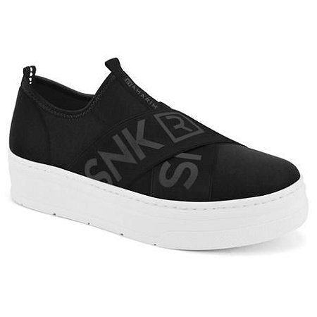 Tênis Feminino Ramarim Slip-On Plataforma Branco - Preto