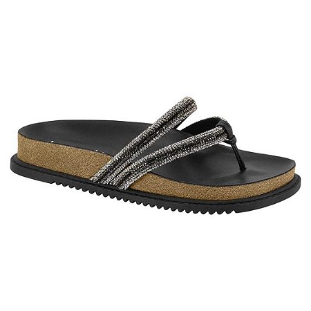 Chinelo Beira Rio Birken Dedo Duas Tiras Cristal