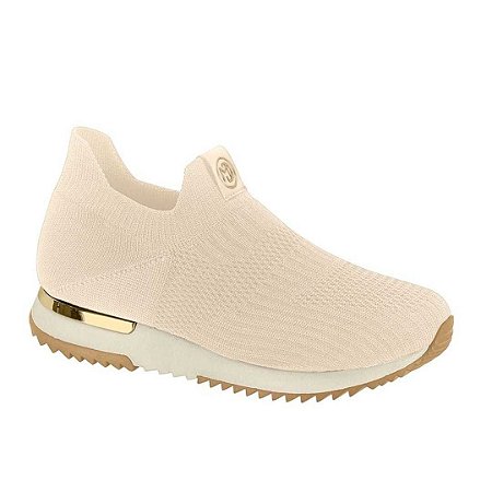 Tênis Modare Gáspea Knit Alba Detalhe Dourado na Sola