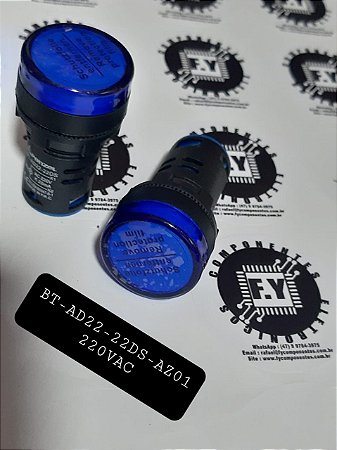 SINALEIROS LED 22mm 220V/AC AZUL