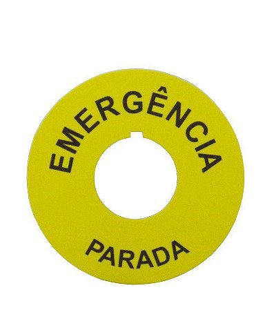 Placa de Identificação EMERGÊNCIA para Botões 22mm