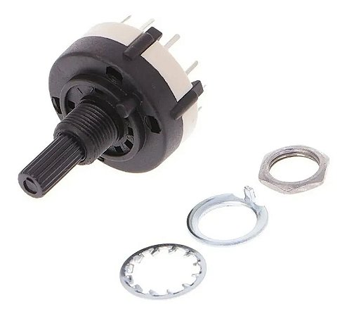 Chave Seletora Rotativa 12 Posições 1 Polo C/ Knob